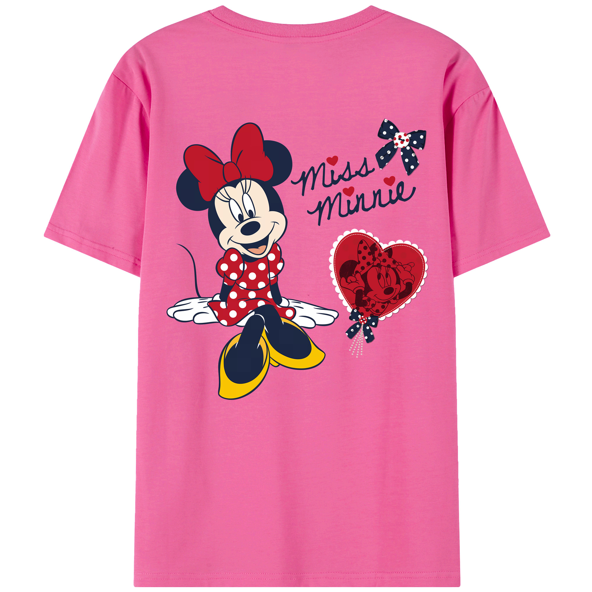 （画像用） ミッキーマウス Mickey Mouse レディース半袖Tシャツ(バックプリント)